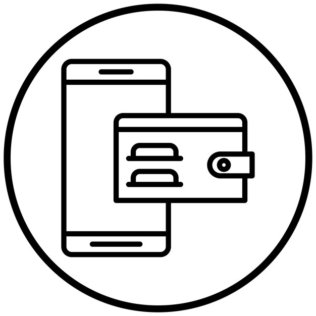 Vector diseño vectorial estilo del icono de ewallet