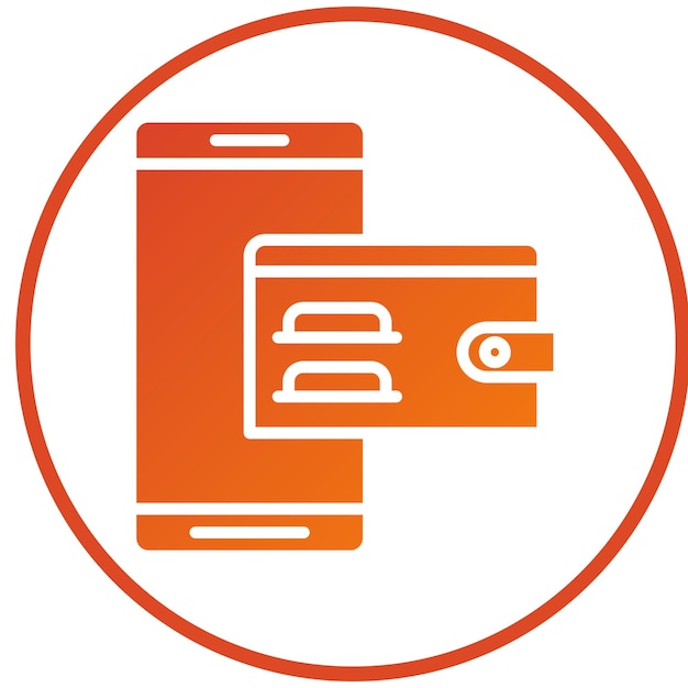 Diseño vectorial Estilo del icono de Ewallet