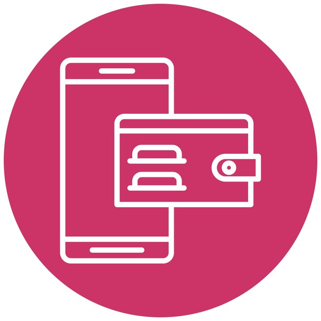 Diseño vectorial Estilo del icono de Ewallet