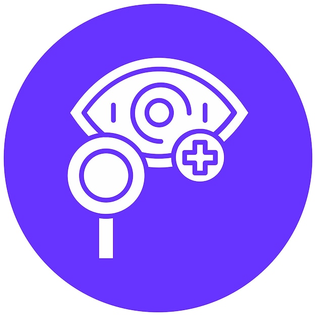 Diseño vectorial Estilo del icono del examen ocular manual