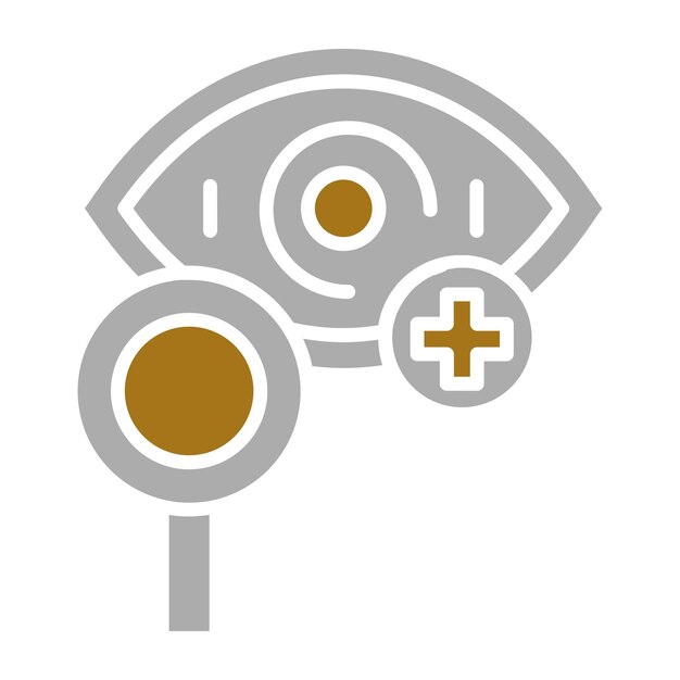 Diseño vectorial Estilo del icono del examen ocular manual