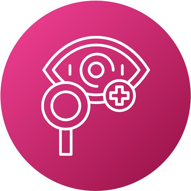 Diseño vectorial Estilo del icono del examen ocular manual
