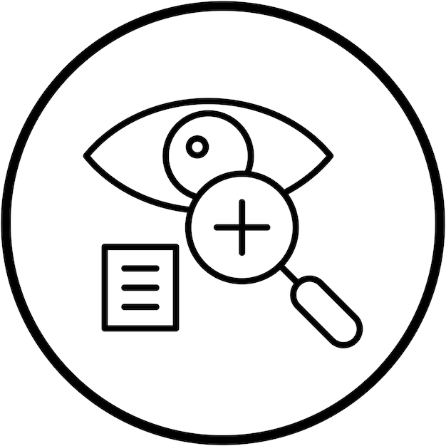 Diseño vectorial Estilo del icono de examen ocular
