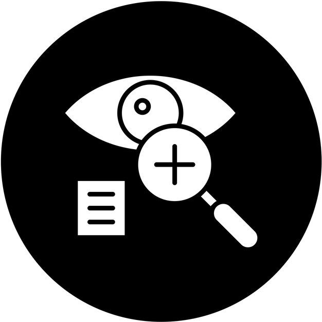 Diseño vectorial Estilo del icono de examen ocular