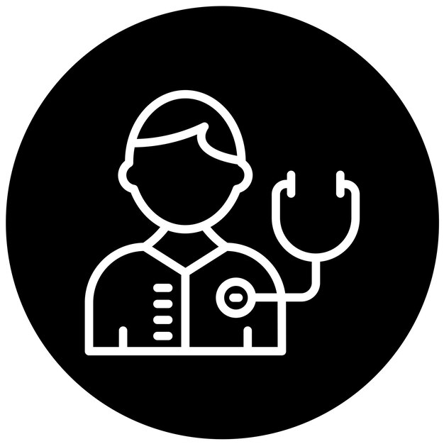 Diseño vectorial Estilo del icono del examen del paciente