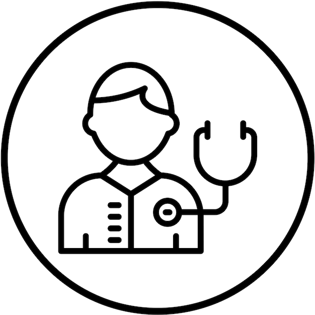 Diseño vectorial Estilo del icono del examen del paciente