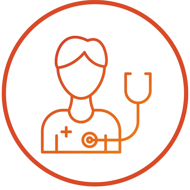 Diseño vectorial Estilo del icono del examen del paciente