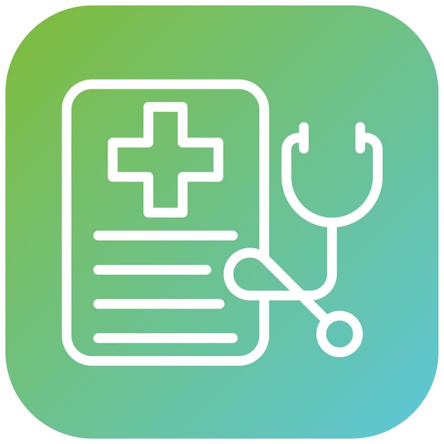 Diseño vectorial Estilo del icono del examen de salud