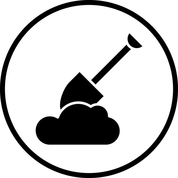 Diseño vectorial Estilo del icono de excavación