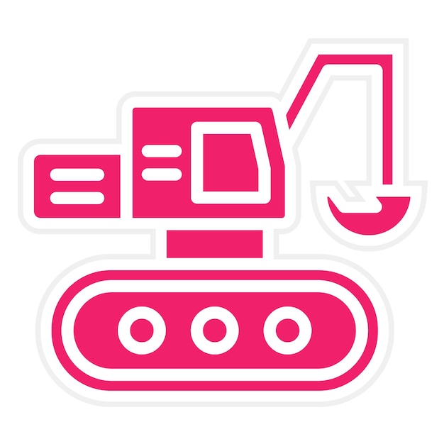 Diseño vectorial Estilo del icono del excavador