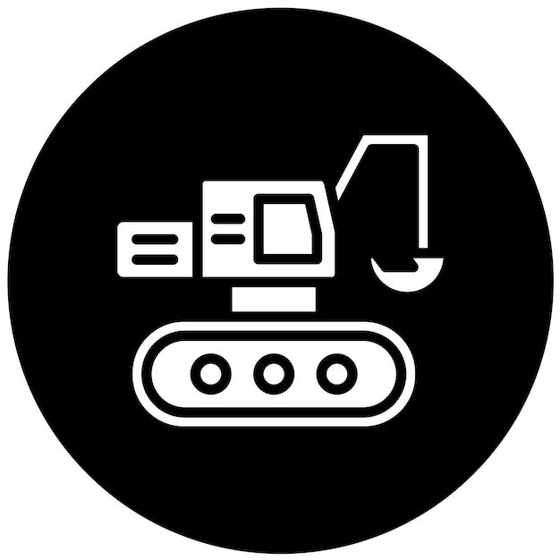 Diseño vectorial Estilo del icono del excavador