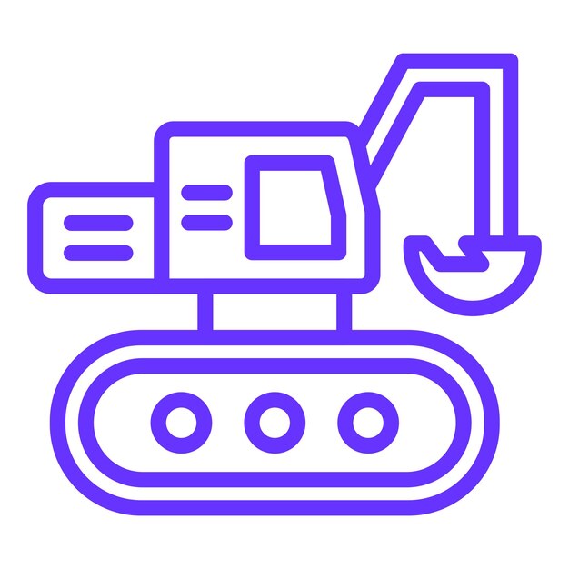 Diseño vectorial Estilo del icono del excavador