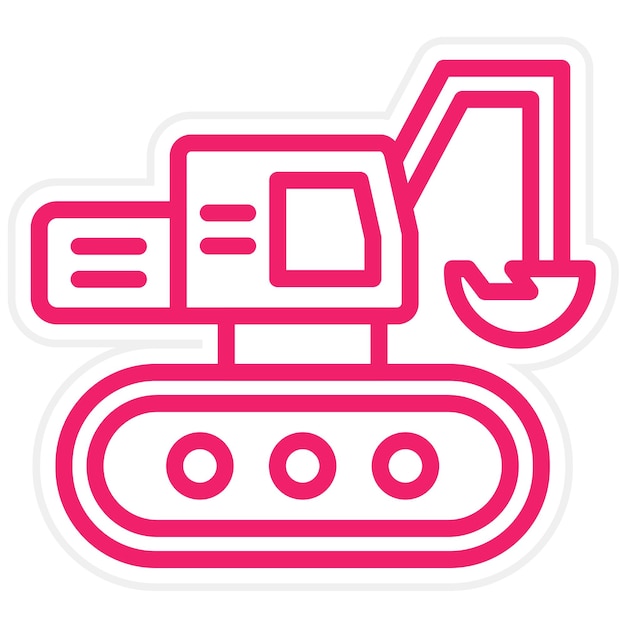 Diseño vectorial Estilo del icono del excavador