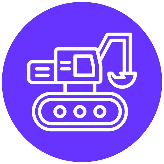 Diseño vectorial Estilo del icono del excavador