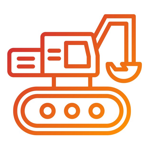 Diseño vectorial Estilo del icono del excavador