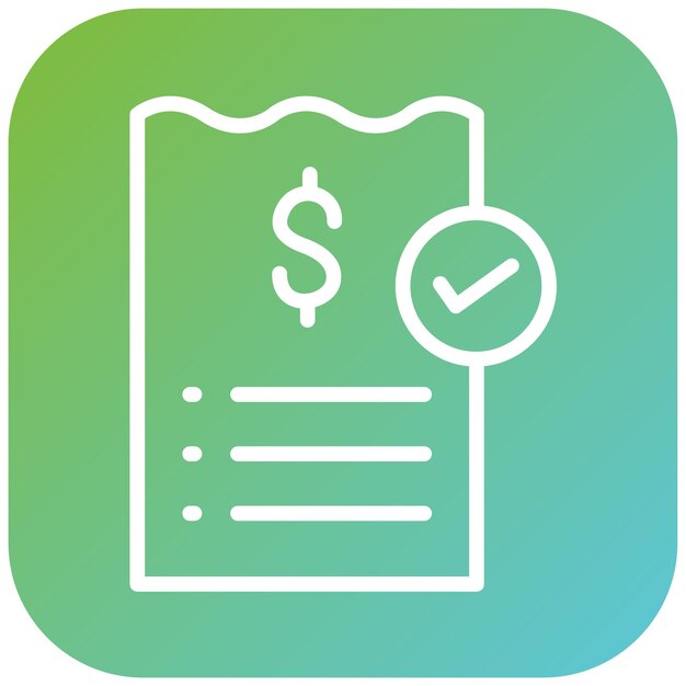 Diseño vectorial Estilo del icono de éxito de comprobación