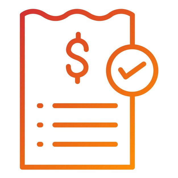 Diseño vectorial Estilo del icono de éxito de comprobación