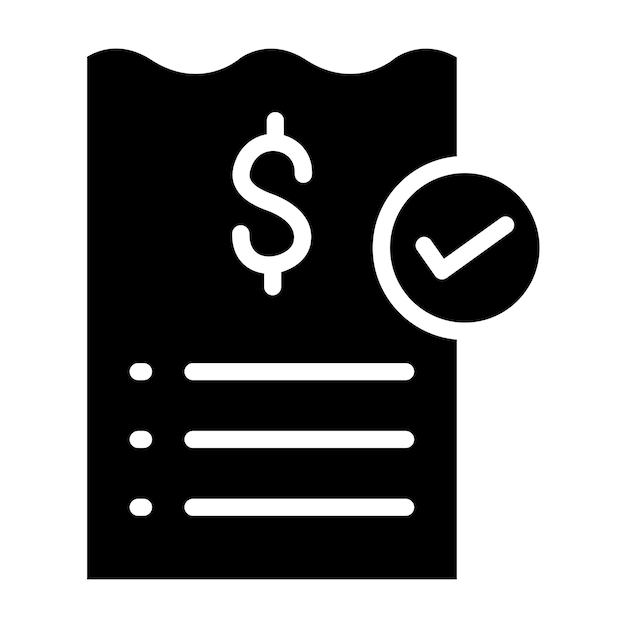 Diseño vectorial Estilo del icono de éxito de comprobación