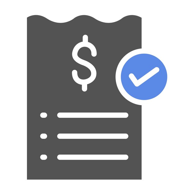 Diseño vectorial Estilo del icono de éxito de comprobación