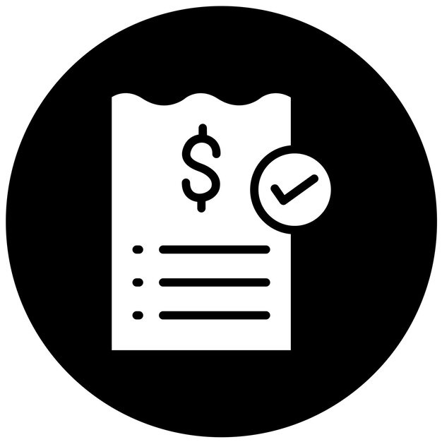 Diseño vectorial Estilo del icono de éxito de comprobación