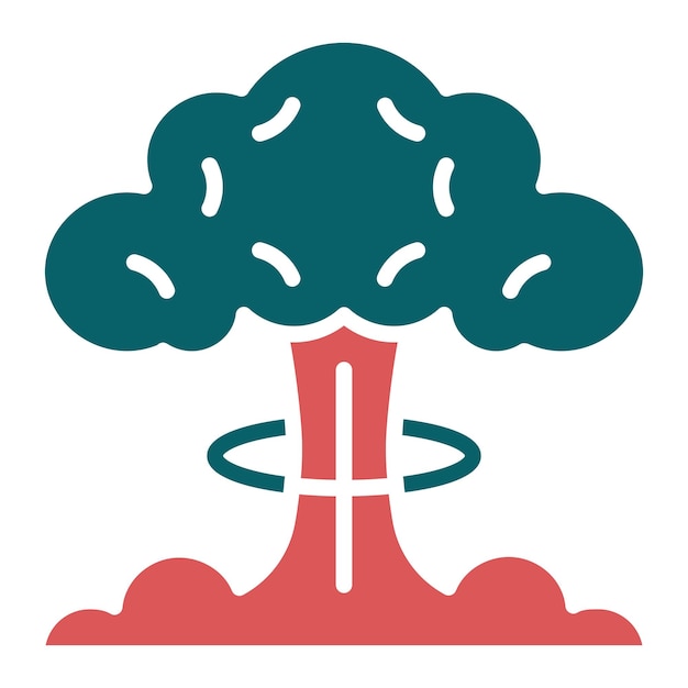 Diseño vectorial Estilo del icono de la explosión nuclear