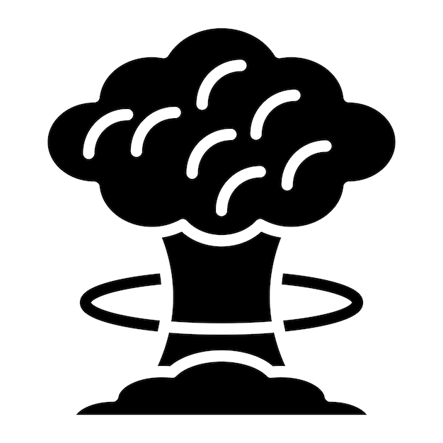 Diseño vectorial Estilo del icono de la explosión nuclear