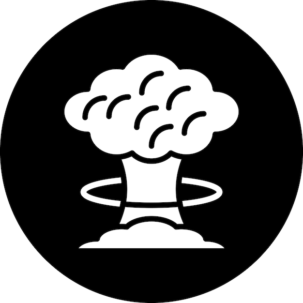 Diseño vectorial Estilo del icono de la explosión nuclear