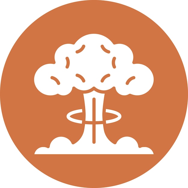 Diseño vectorial Estilo del icono de la explosión nuclear