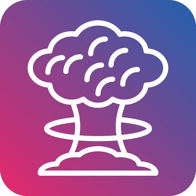 Diseño vectorial Estilo del icono de la explosión nuclear