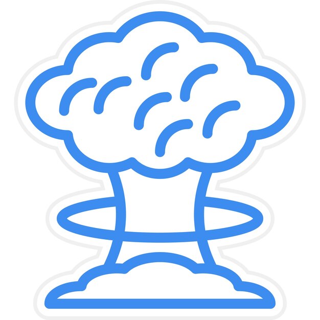 Diseño vectorial Estilo del icono de la explosión nuclear