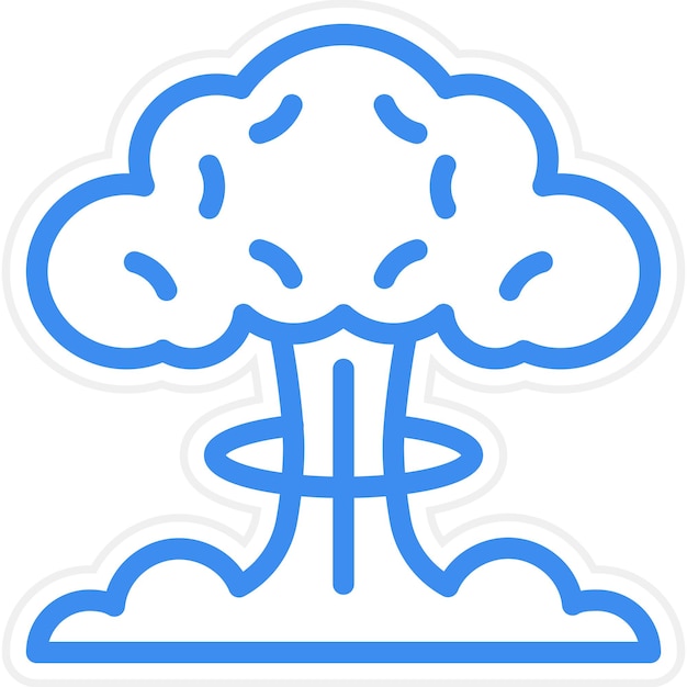Diseño vectorial Estilo del icono de la explosión nuclear