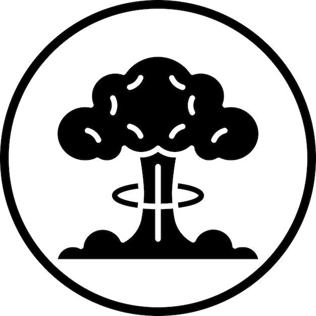 Diseño vectorial Estilo del icono de la explosión nuclear
