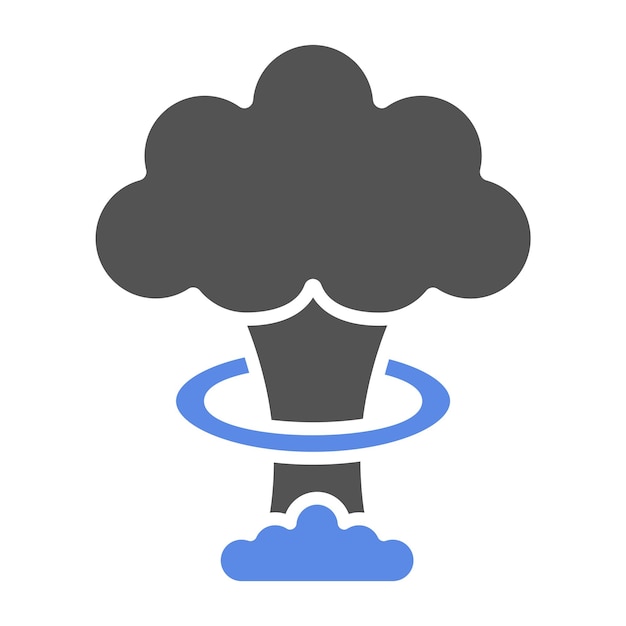 Diseño vectorial Estilo del icono de la explosión nuclear