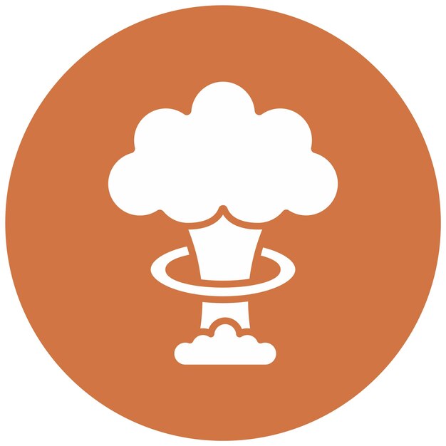 Diseño vectorial Estilo del icono de la explosión nuclear