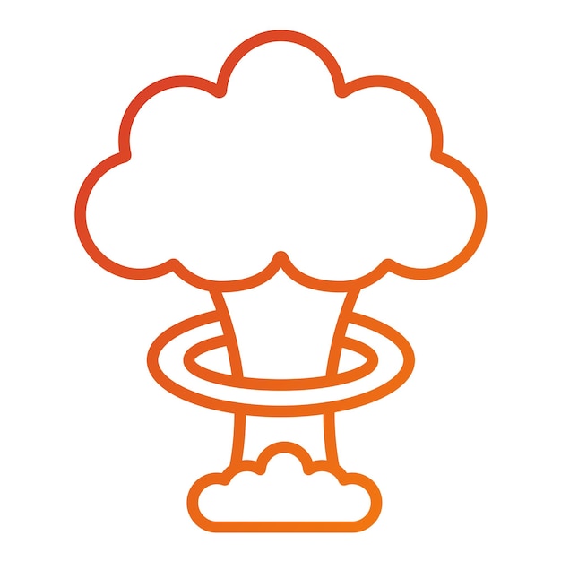 Diseño vectorial Estilo del icono de la explosión nuclear