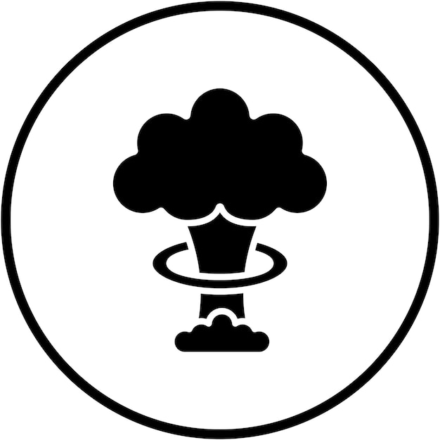 Diseño vectorial Estilo del icono de la explosión nuclear