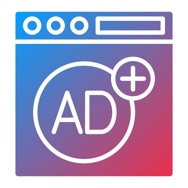Diseño vectorial Estilo de icono de extensión de anuncio