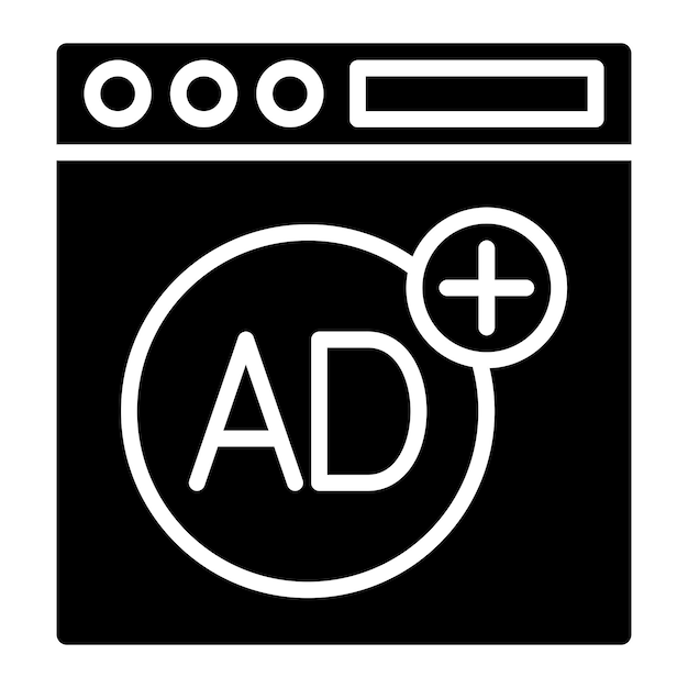 Diseño vectorial Estilo de icono de extensión de anuncio