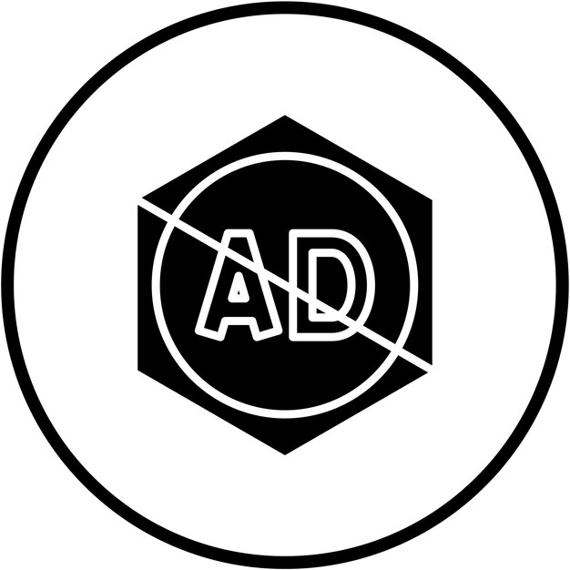 Diseño vectorial Estilo de icono de extensión de anuncio