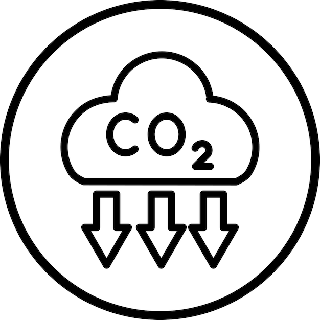 Diseño vectorial Estilo del icono de extracción de CO2