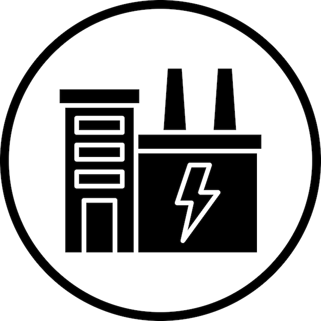 Diseño vectorial Estilo de icono de fábrica eléctrica