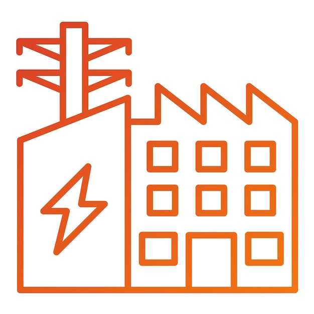 Diseño vectorial Estilo de icono de fábrica eléctrica