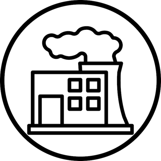 Diseño vectorial Estilo del icono de la fábrica nuclear