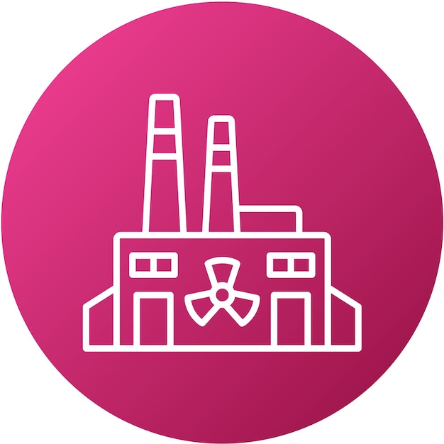 Diseño vectorial Estilo del icono de la fábrica nuclear
