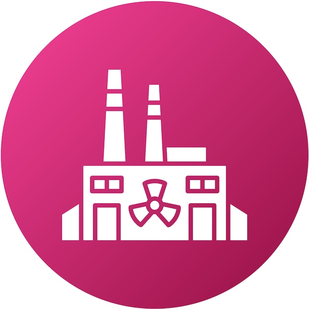 Diseño vectorial Estilo del icono de la fábrica nuclear