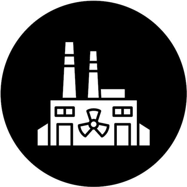 Diseño vectorial Estilo del icono de la fábrica nuclear