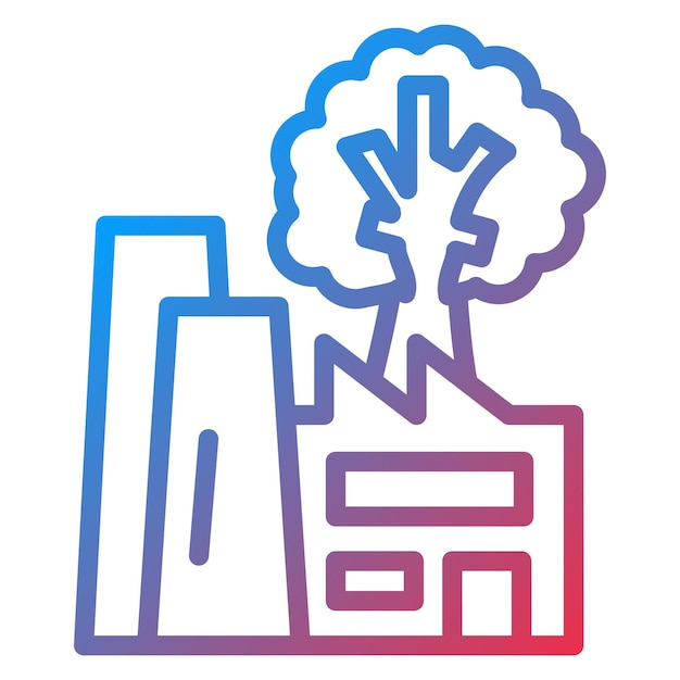Diseño vectorial Estilo de icono de fábrica verde