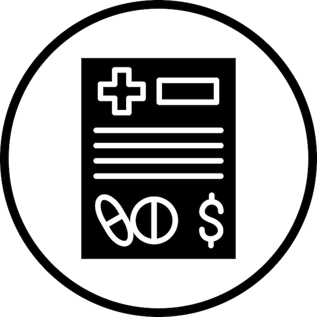 Diseño vectorial Estilo del icono de la factura de medicina
