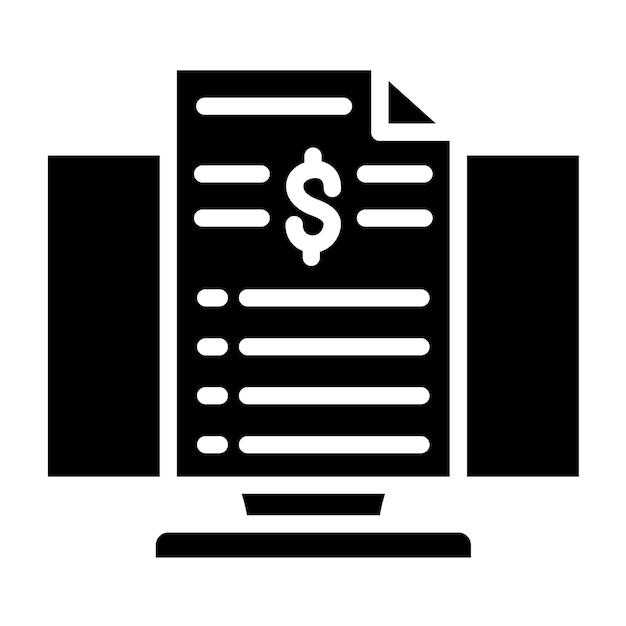 Diseño vectorial del estilo del icono de la factura de pago