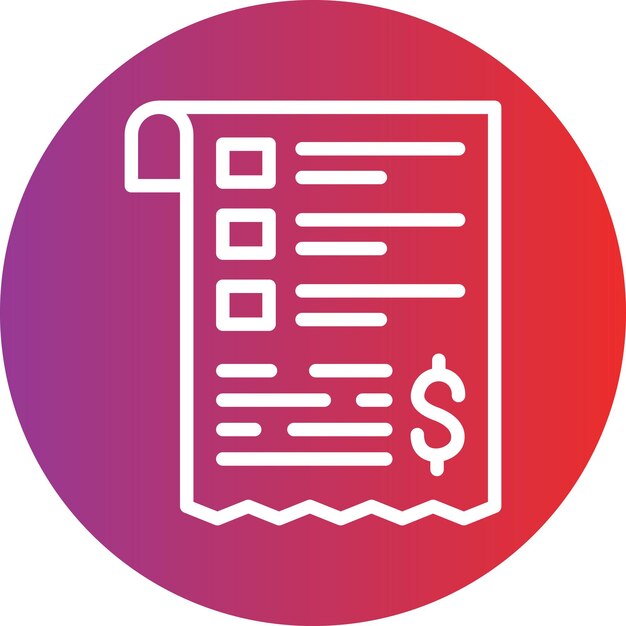 Diseño vectorial Estilo del icono de las facturas